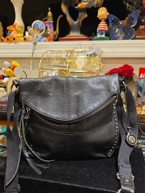 The Sak Black Leather Crossbody with Stud Accent